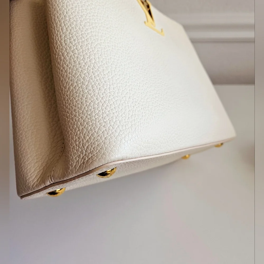 Louis Vuitton Beige & Yellow Capucines PM Two-way Bag - Microchipped