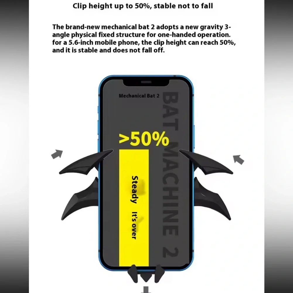 Batman phone holder car clip adjustable black