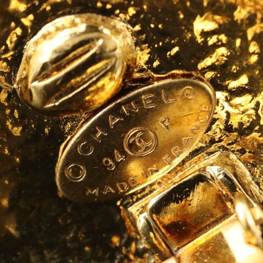 Chanel Vintage CC Gold Diamond-Shaped Earrings