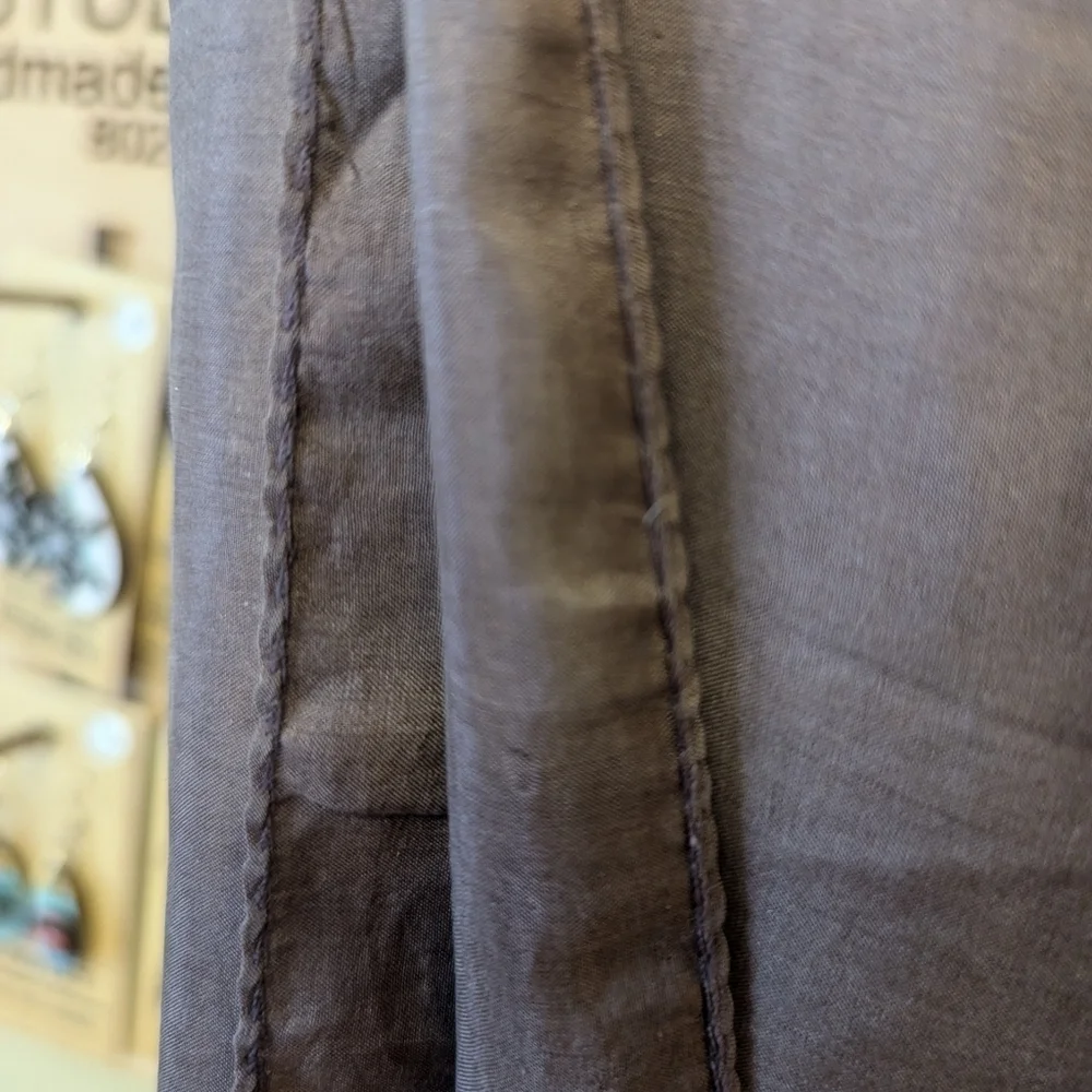 🤎 Brown Silk vintage Skinny scarf Has Minor flaws