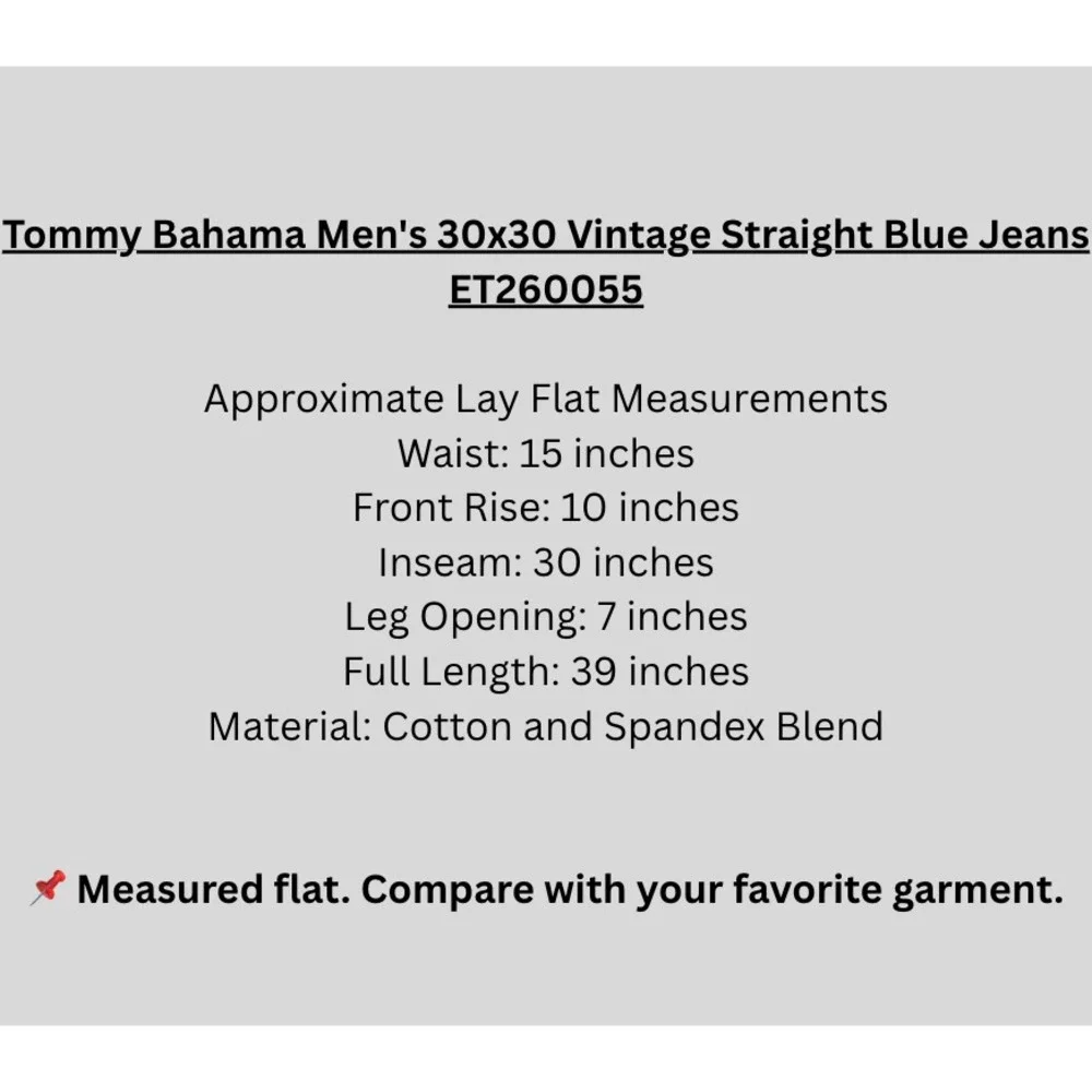 Tommy Bahama Men's 30x30 Vintage Straight Blue Jeans