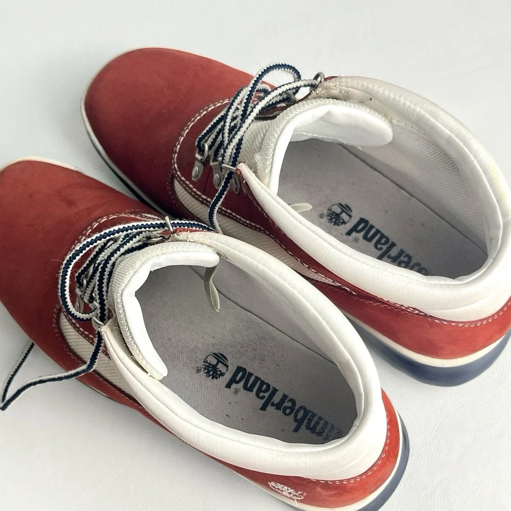 VTG Timberlands Red Suede Euro Women's Lady Field BT Hiking Boots Size 8.5 | 39‎