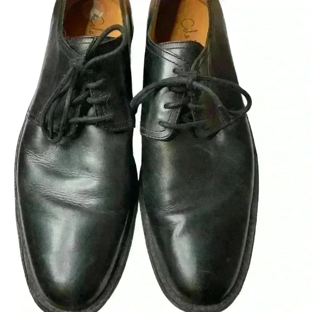 Cole Haan Mens Black Leather Shoe Size 11.5 Lace Up Oxford.