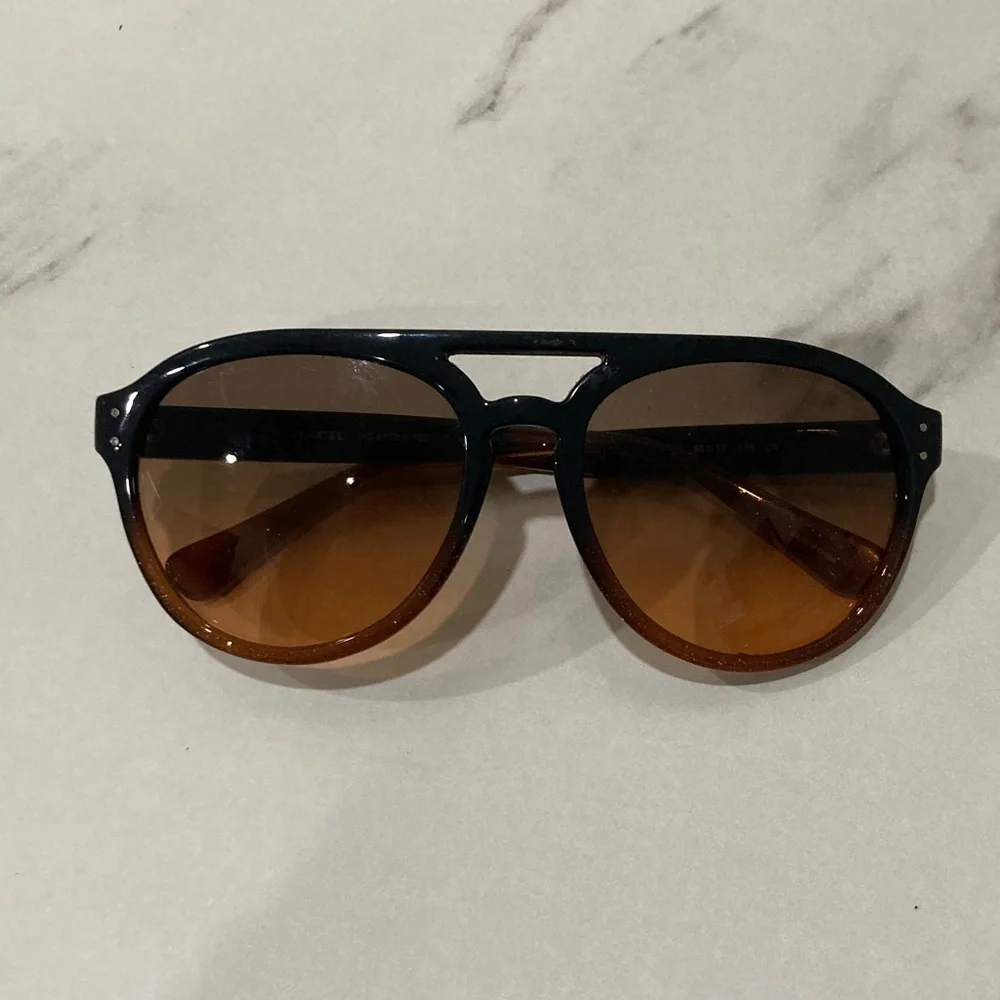 Coach Men's Pilot Sunglasses - Black & Brown