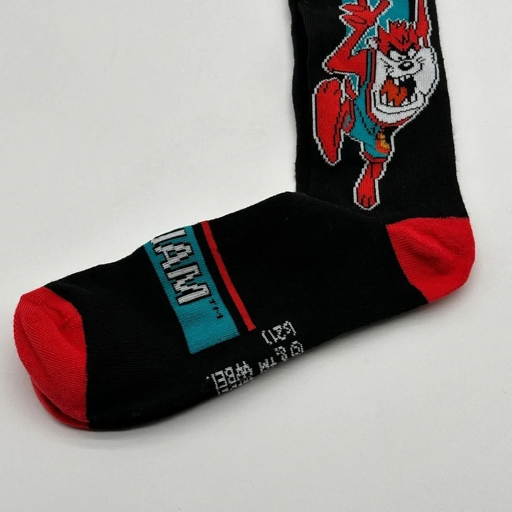 mens Novelty Socks space jam tazmanian devil Size 6-12 Warner Brothers 1‎ Pair