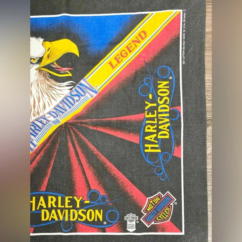 Vintage 1980s Harley Davidson USA Motorcycles Bandana HD 80s Screaming Eagle