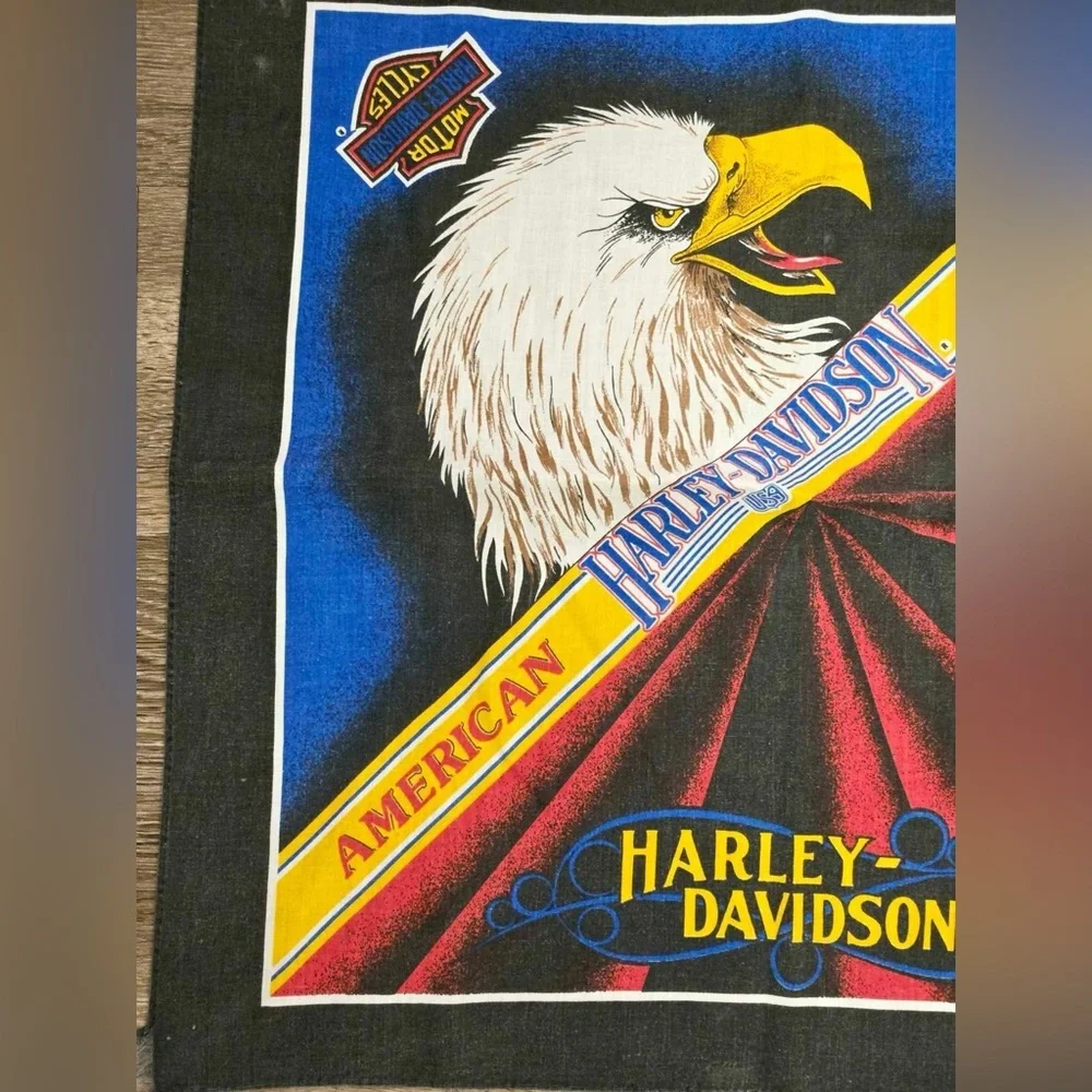 Vintage 1980s Harley Davidson USA Motorcycles Bandana HD 80s Screaming Eagle