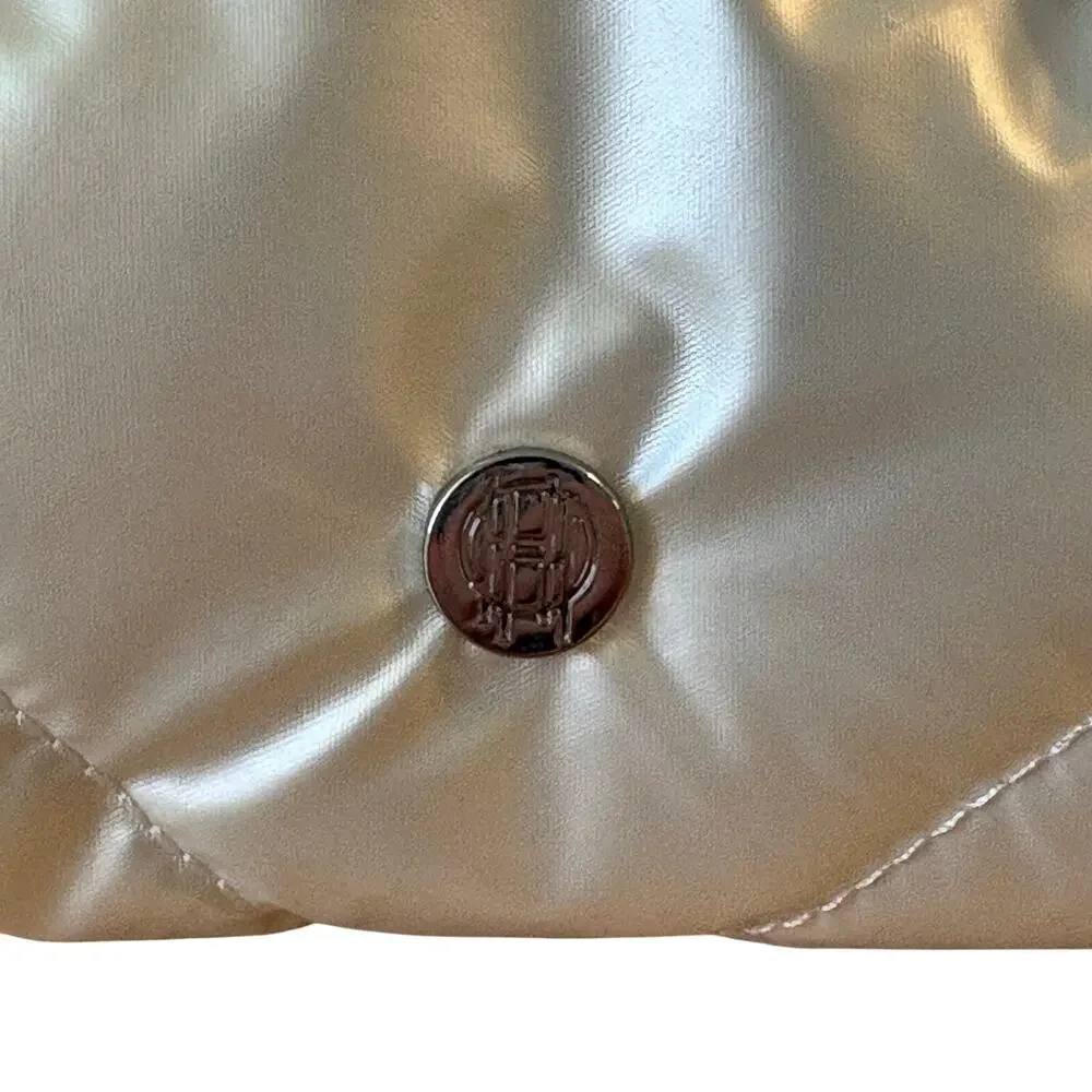 House of Harlow 1960 Euphoria Pearl White Quilted Puffer Slouchy Hobo Bag