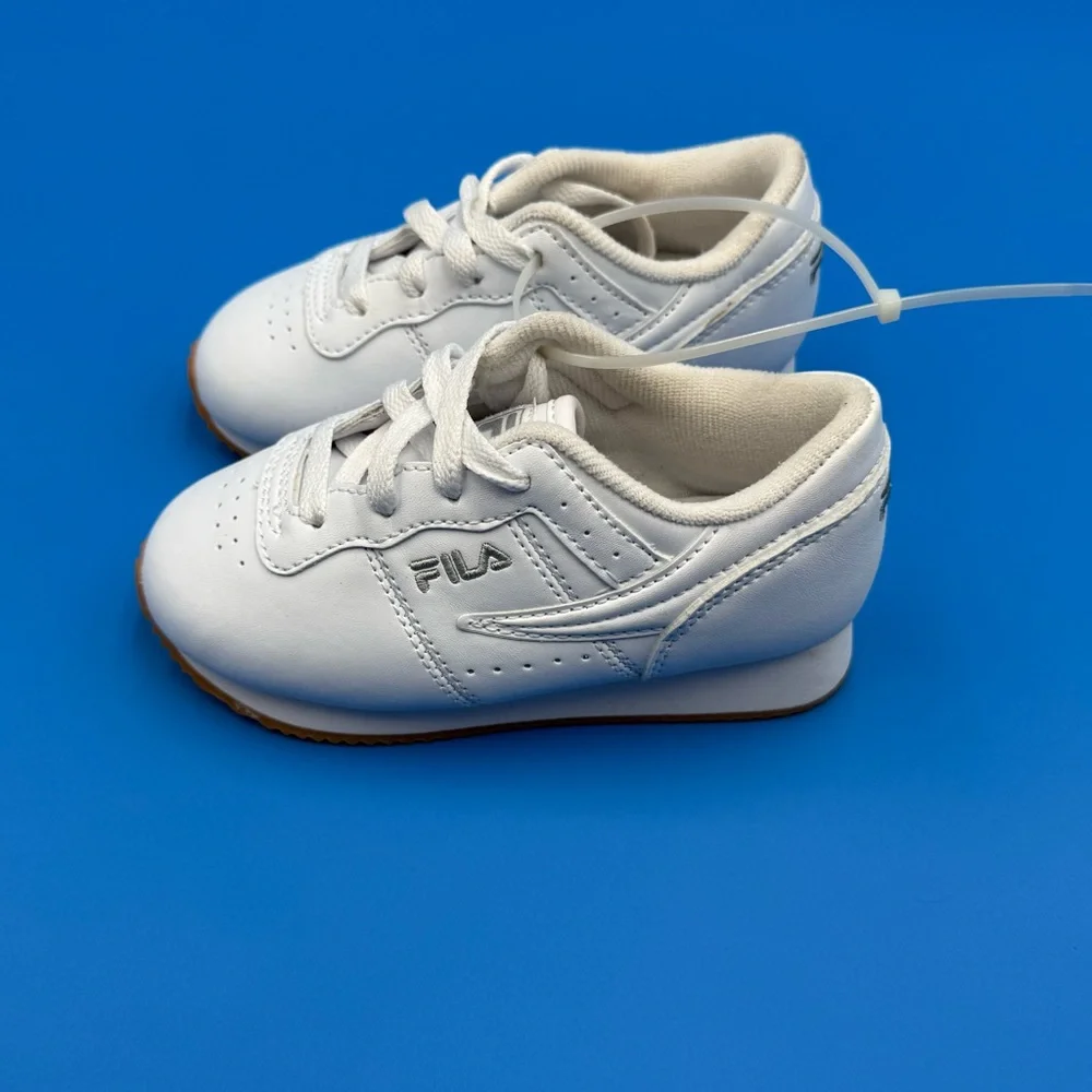 Fila Kids White‎ and Tan Sneakers