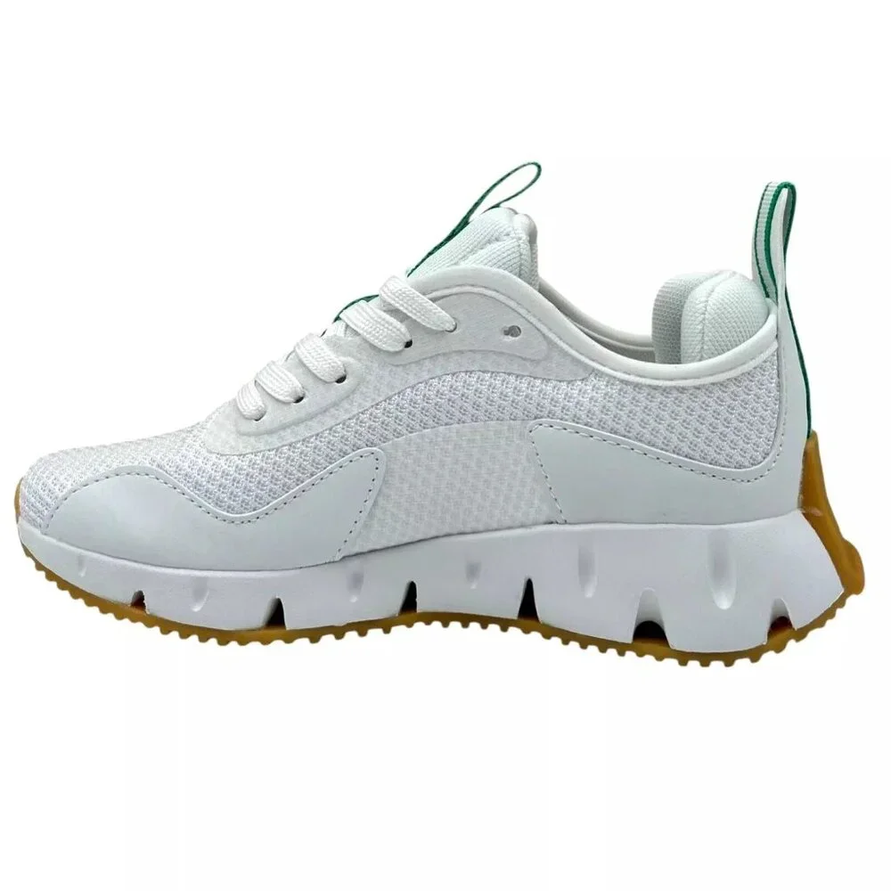 Reebok Zig Dynamica Little Boy's Sneakers Size 13 White/Brown Toe & Heel Bumpers