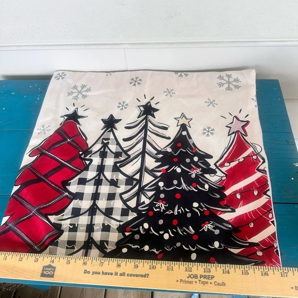 Holiday Time Red and Gray Christmas Pillow Covers