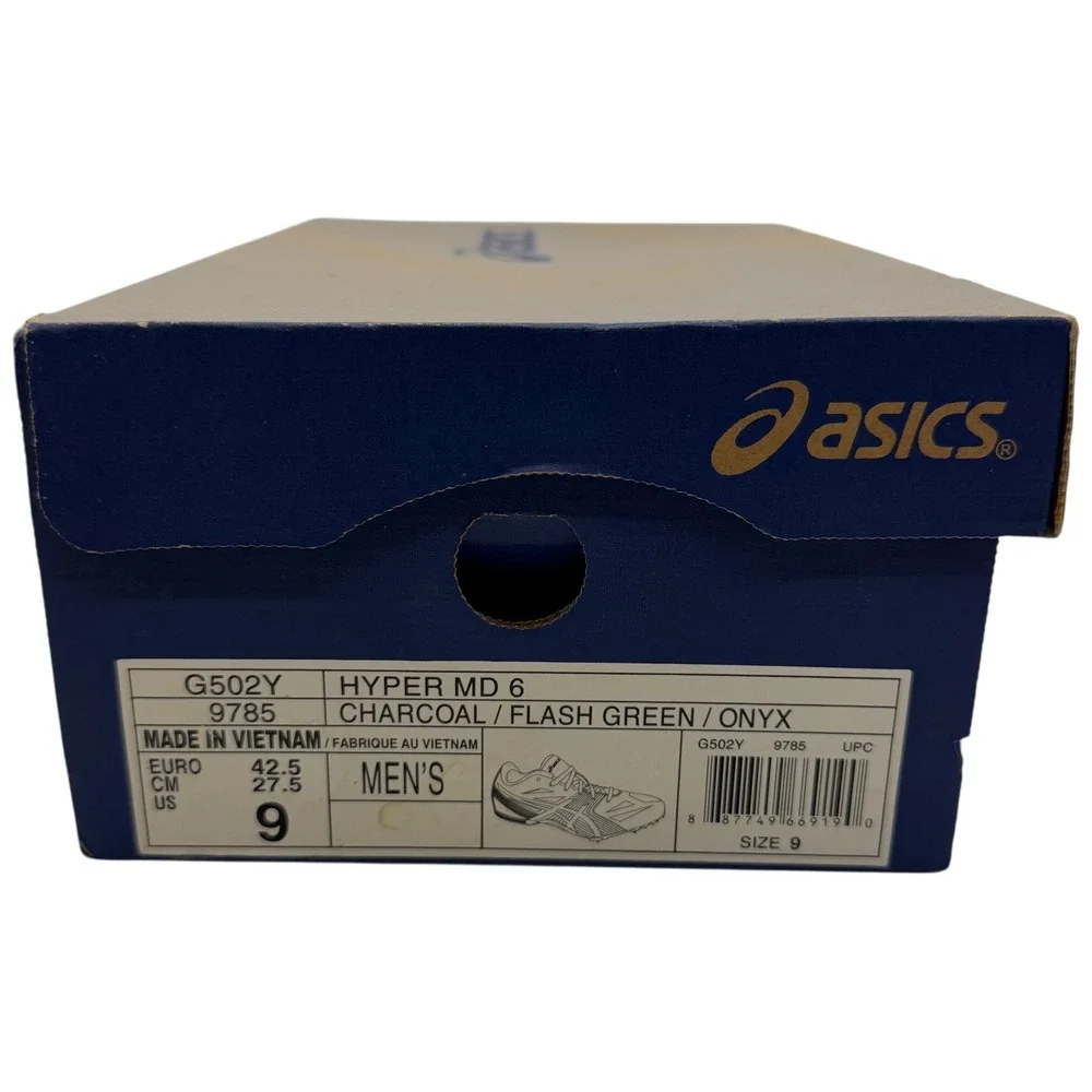 Asics Hyper MD 6 Track Spikes Men‎ 9 Charcoal Green G502Y Middle Distance