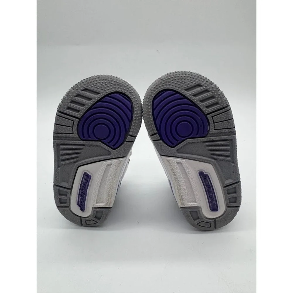 Jordan 3 Retro Dark Iris White Purple Toddler Sneakers DM0968-105 Size 4C Mens