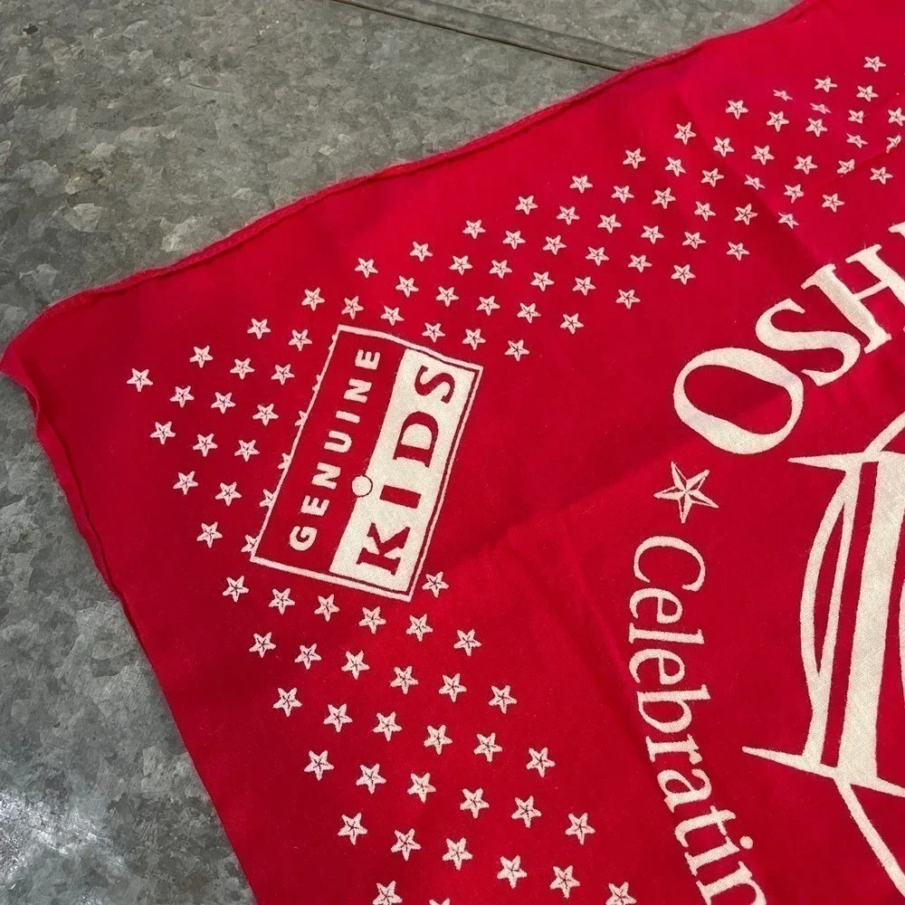 Vintage 90s OshKosh B’gosh 100 Years Handkerchief Bandana Scarf Cotton USA Red