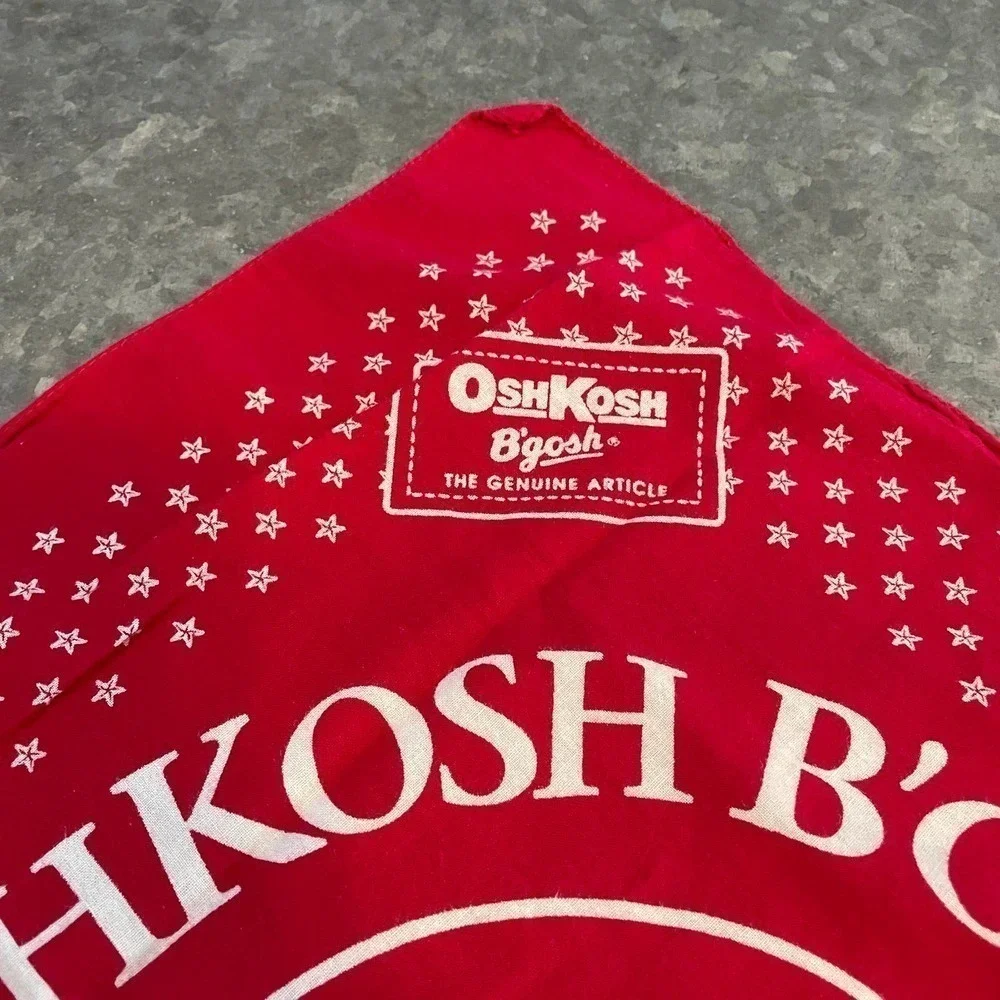 Vintage 90s OshKosh B’gosh 100 Years Handkerchief Bandana Scarf Cotton USA Red