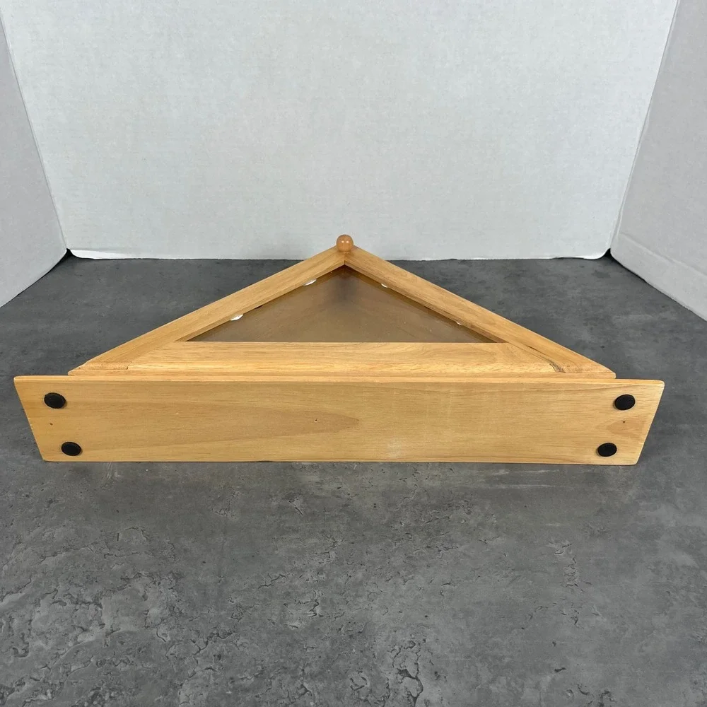 Wooden Triangle Flag Display Case Shadow Box Glass‎ Front Like New Open Box