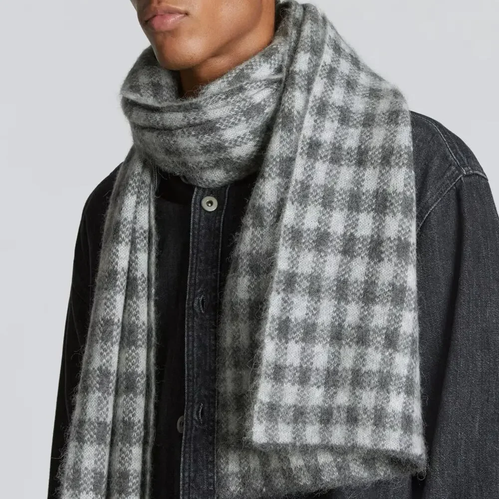 NWT Everlane The Alpaca Patterned Scarf in Gray‎ Check Christmas Gift