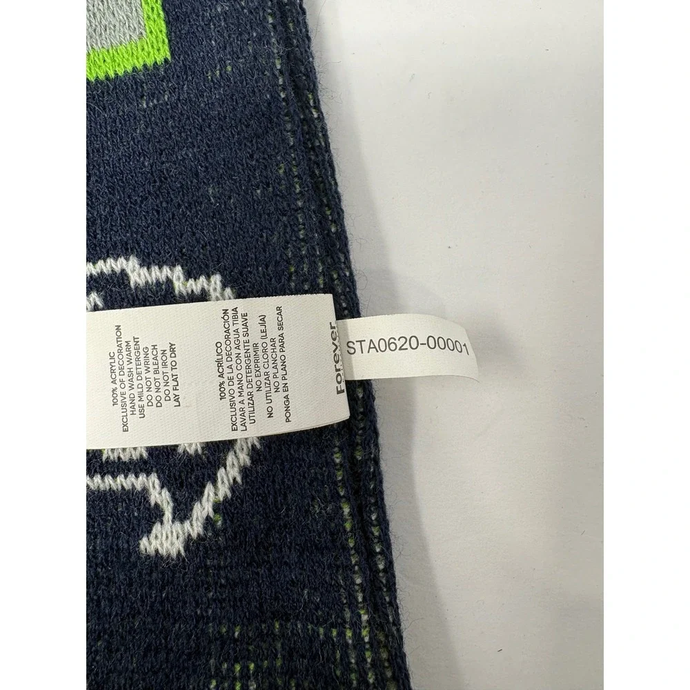 Seattle Seahawks Scarf FOCO 12th Man‎ Knit NFL Fan Gear Blue Green Fringe