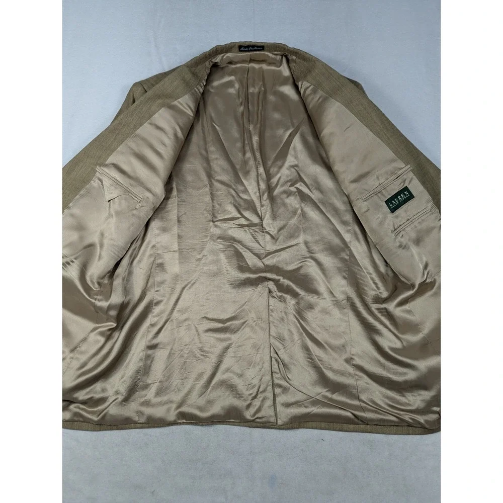 Lauren Ralph Lauren Silk Wool‎ Herringbone Mens Blazer Size 44L