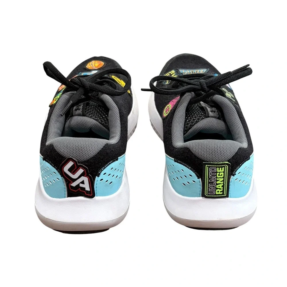 Under Armour Surge Kids Running Shoes Black Removable Patches Size 7Y Athletic‎