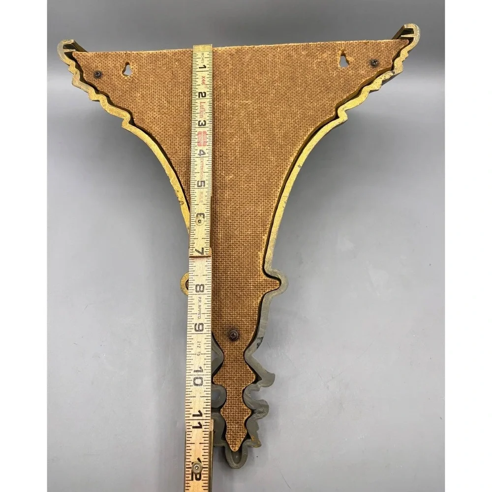 Vintage‎ Homco Gold Ornate Scalloped Wall Pocket Hanging Decor MCM Sconce