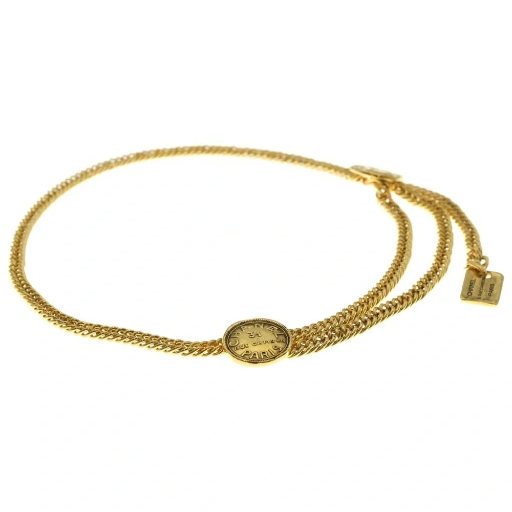 Authentic CHANEL rue de cambon gold plated vintage chain belt 80cm