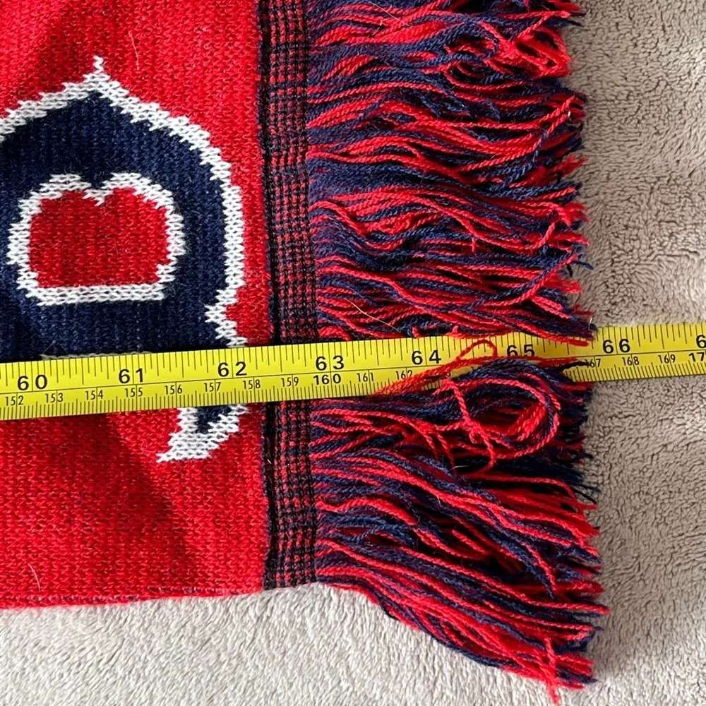 Boston Red Sox Scarf Red White Blue Fringe One Size