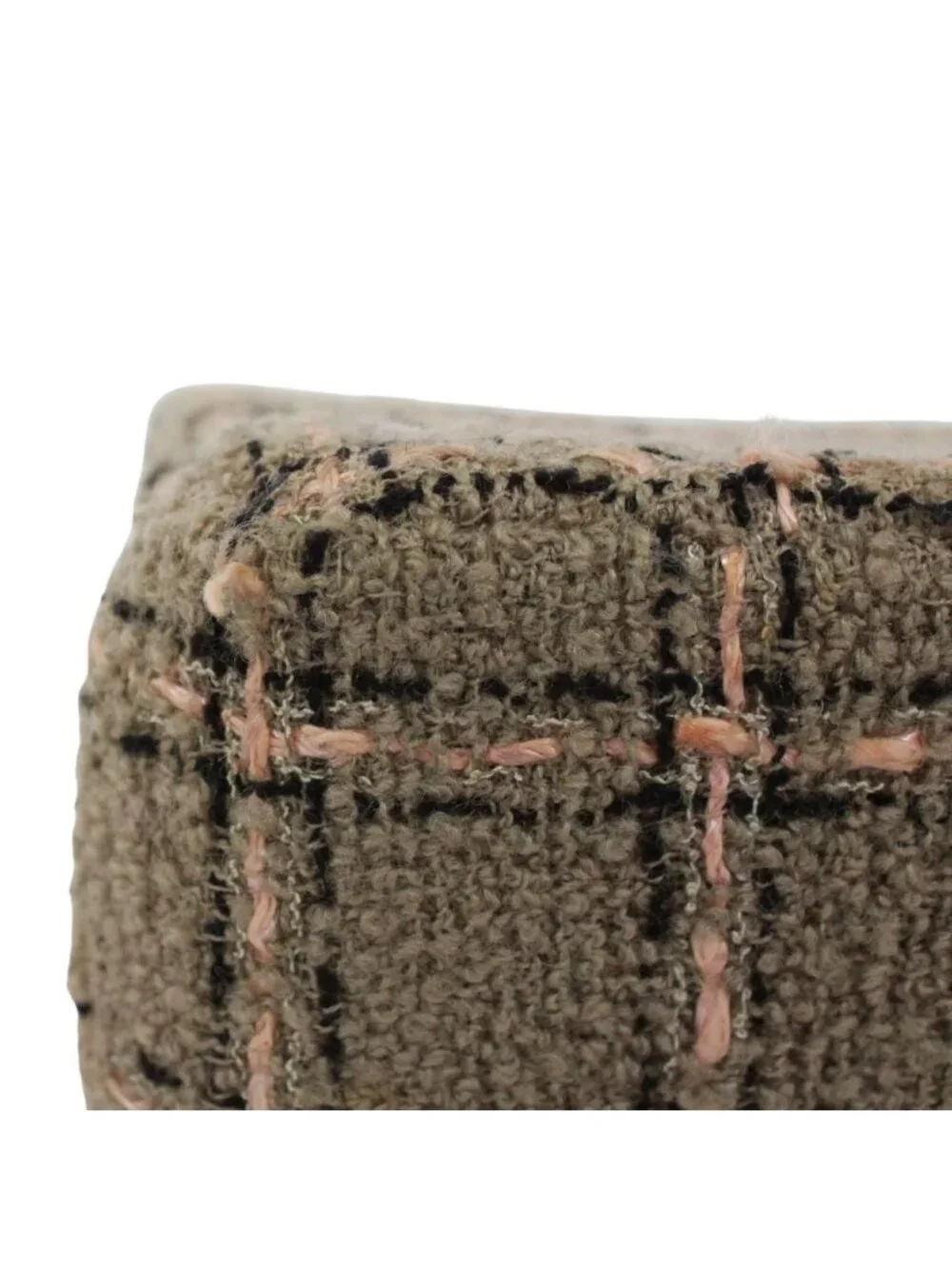 Chanel Tweed Pink Beige Shoulder Bag Gold