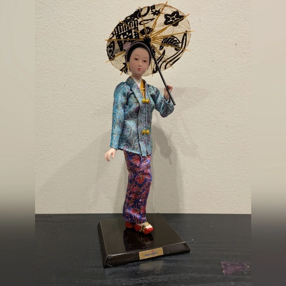 Elegant Asian-Inspired Figurine with Parasol