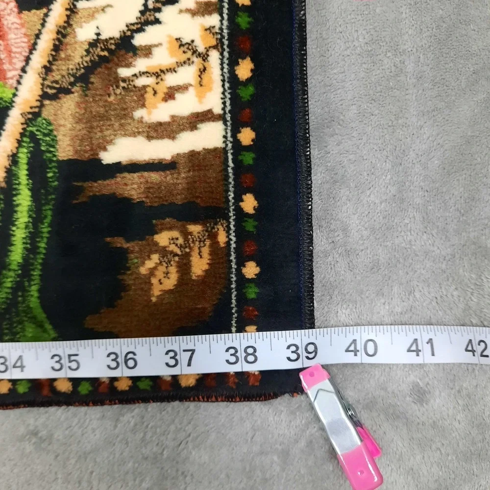Vintage Jesus The Good Shepherd and Sheep Velvet Tapestry Wall Hanging Religious