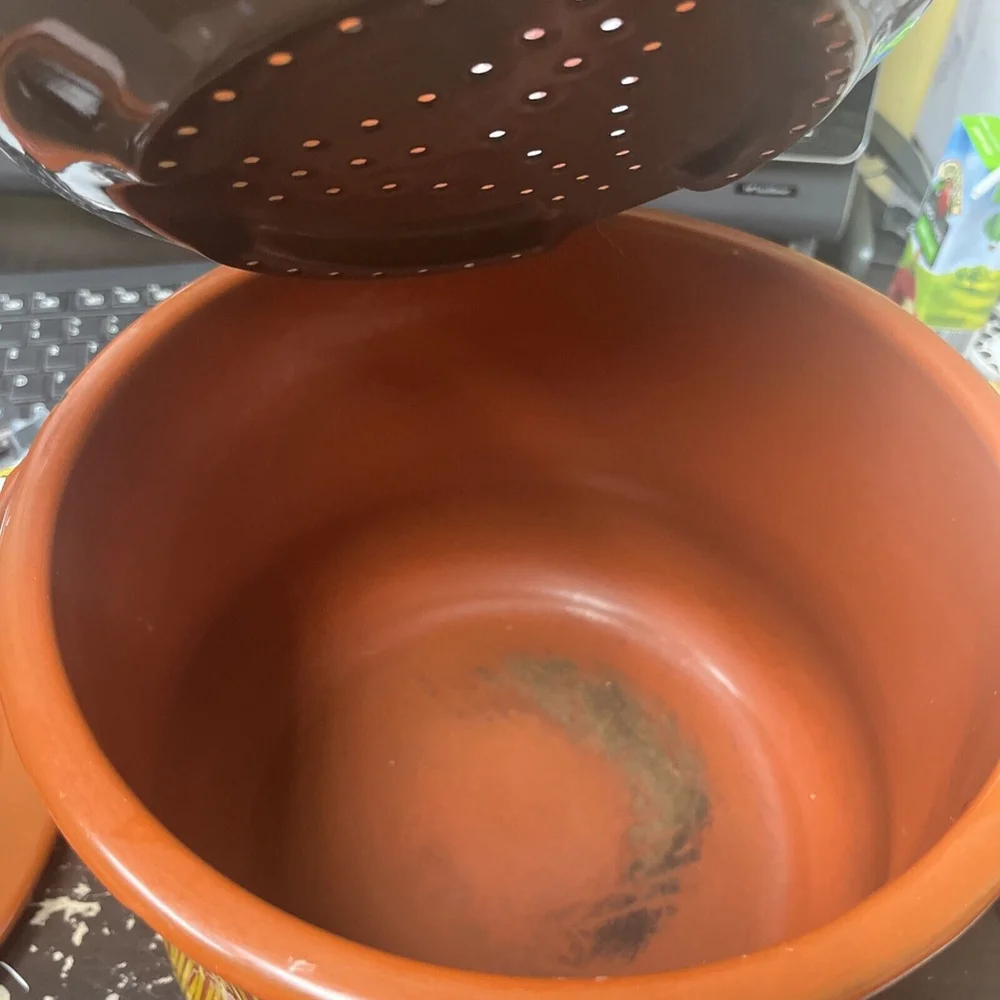 Vintage Orange Enamel Spaghetti Pasta Pot