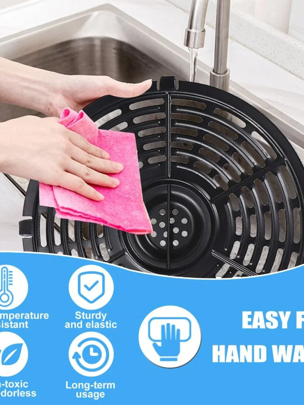 Air Fryer Grill Pan for Power XL 5QT Air fryer, 8.7'' 5QT Round Non-Stick Replac
