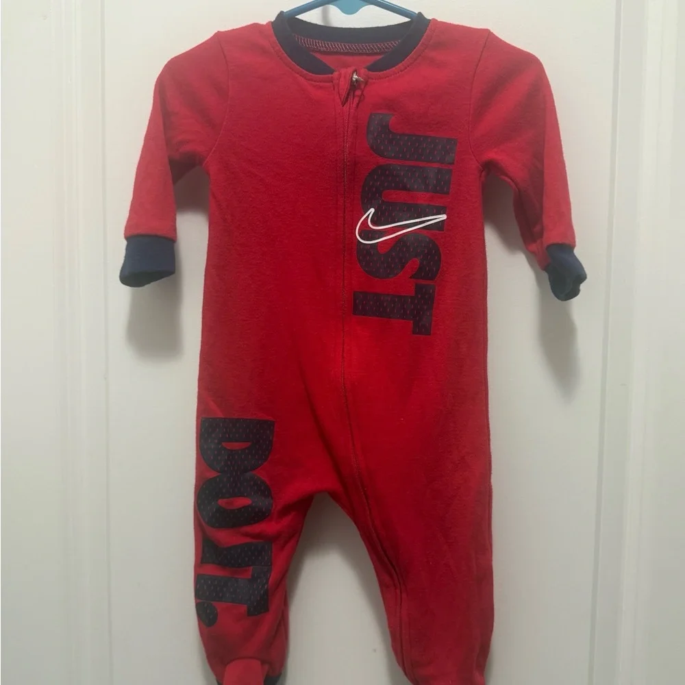 Nike Red and Black Kids One-Piece Footie - 
