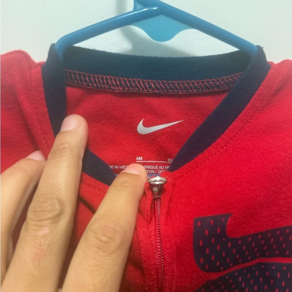 Nike Red and Black Kids One-Piece Footie - 