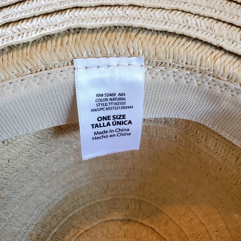 Tan and Green Wide-Brimmed Hat with Colorful Accents