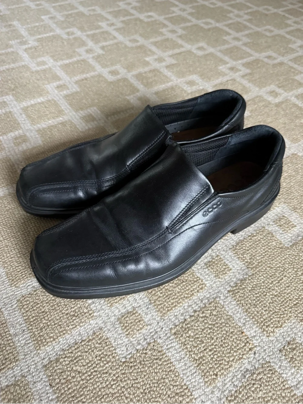 ECCO Black Leather Slip On Loafers Comfort Dress Shoes Men’s EU 47 (US 13)