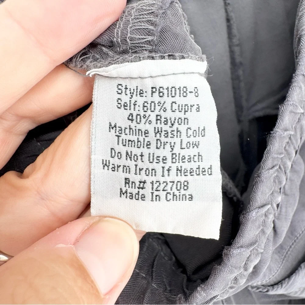 Johnny Was Ramble Pull-On Cupro Cargo Jogger Pants Grey Size‎ M Coastal Grandma