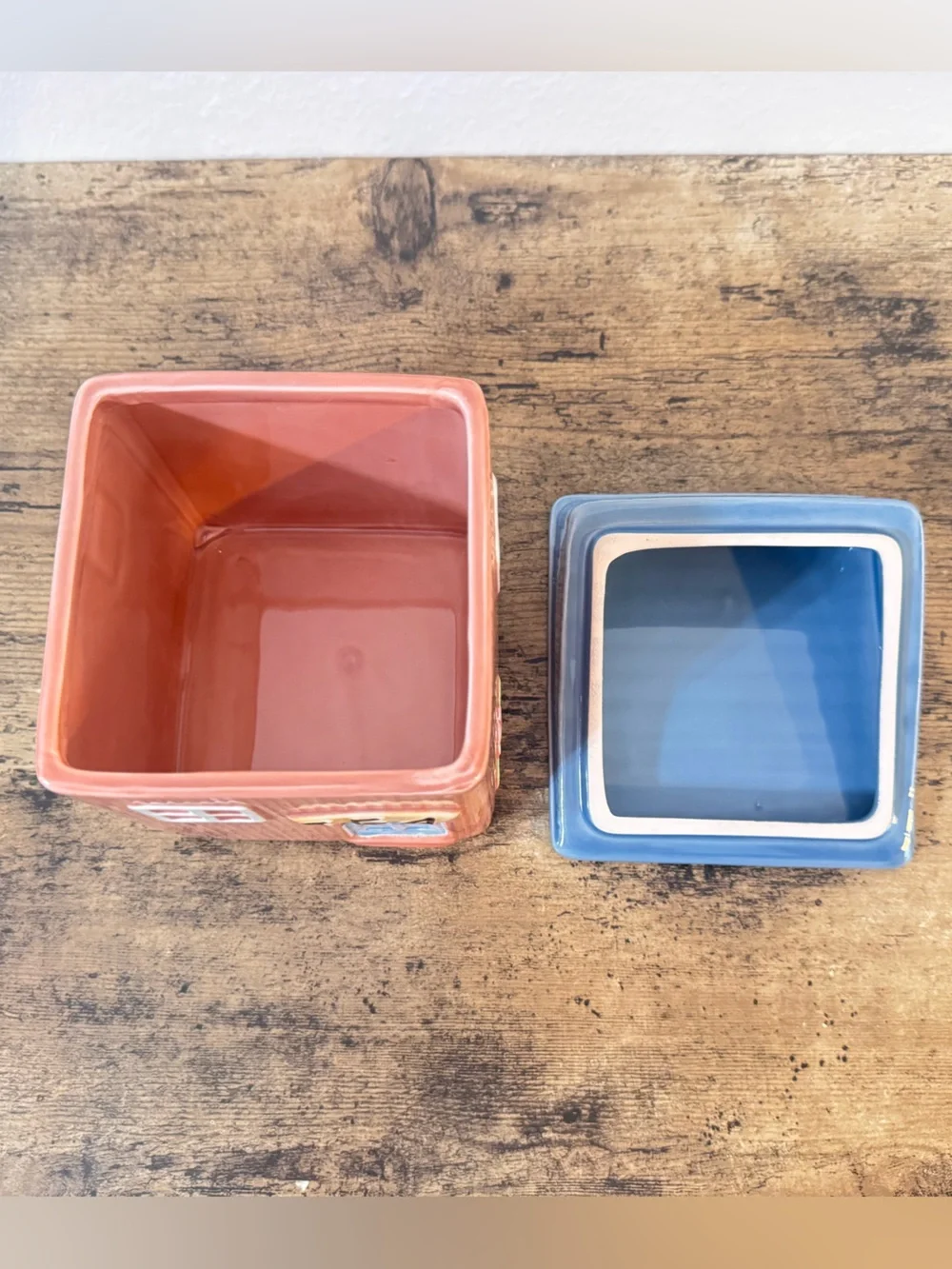 Cottage House Canister Set | Sugar & Tea | Pink & Blue