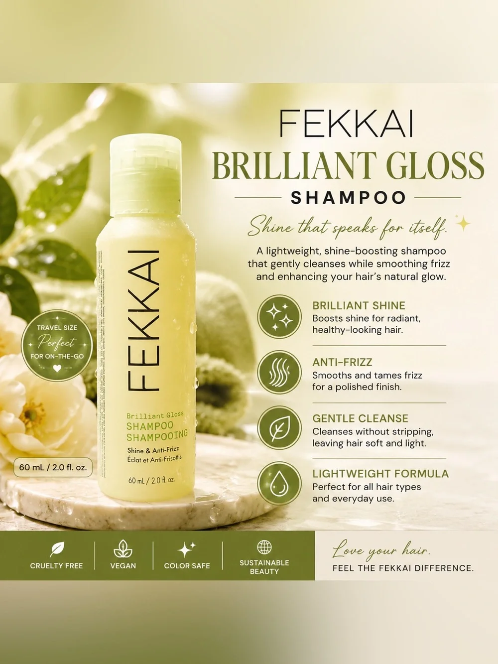 Fekkai Brilliant Gloss Shampoo – Travel Size 2 oz / 60 mL