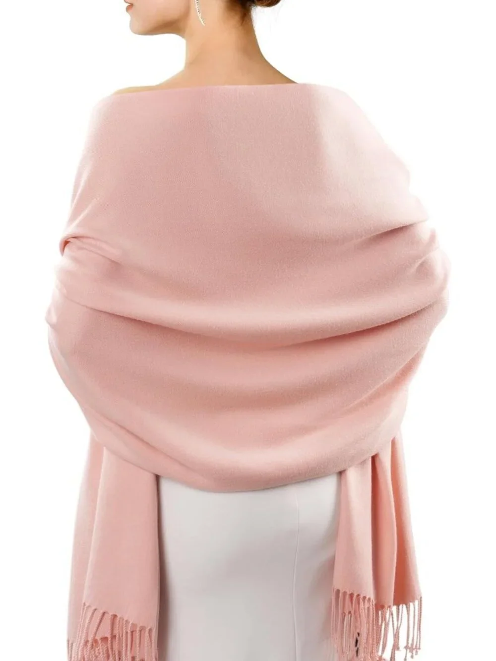 Women's Baby Pink Evening Dresses Blanket Imported Pashmina Shawl Scarves