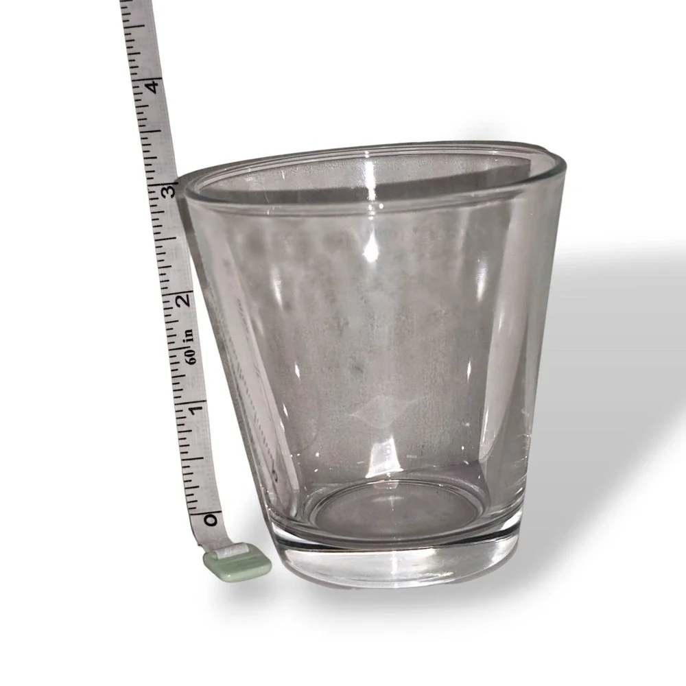 Set of 8 Clear Glass Juice Tumblers 3.25 Inch Stackable Weighted Base Drinking