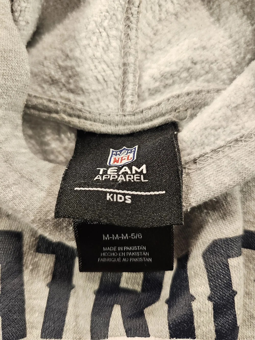 NFL Kids Gray Hoodie with Navy Team Lettering