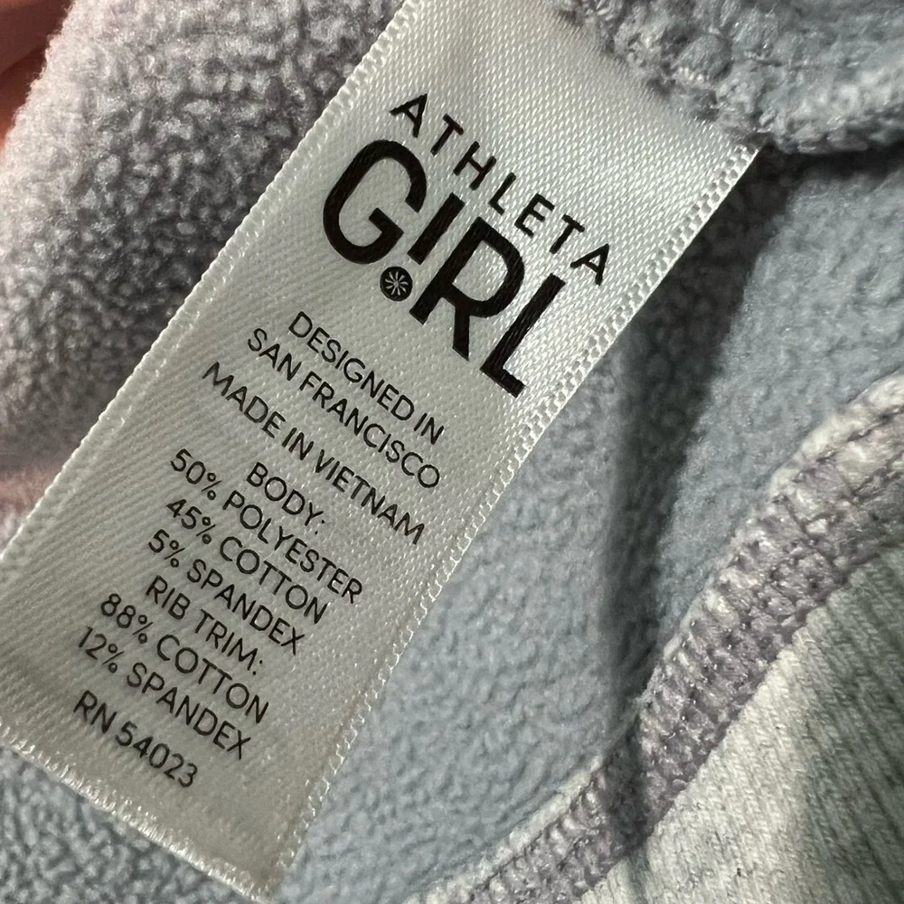 Athleta Girl Large 12 Gray Camo Full Zip‎ Up Hoodie with Thumb Holes
