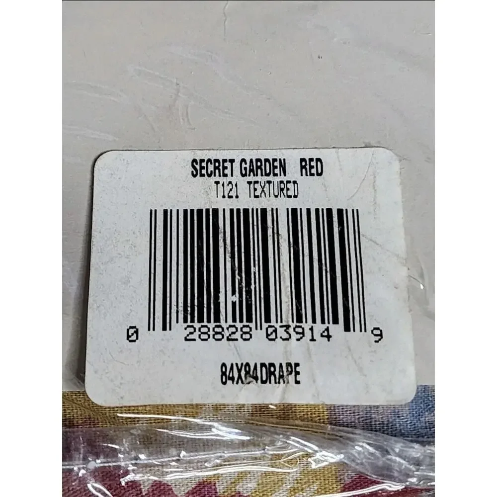 VTG New MARTEX Rod Pocket Lined Drapes Secret Garden Red Floral 84x84