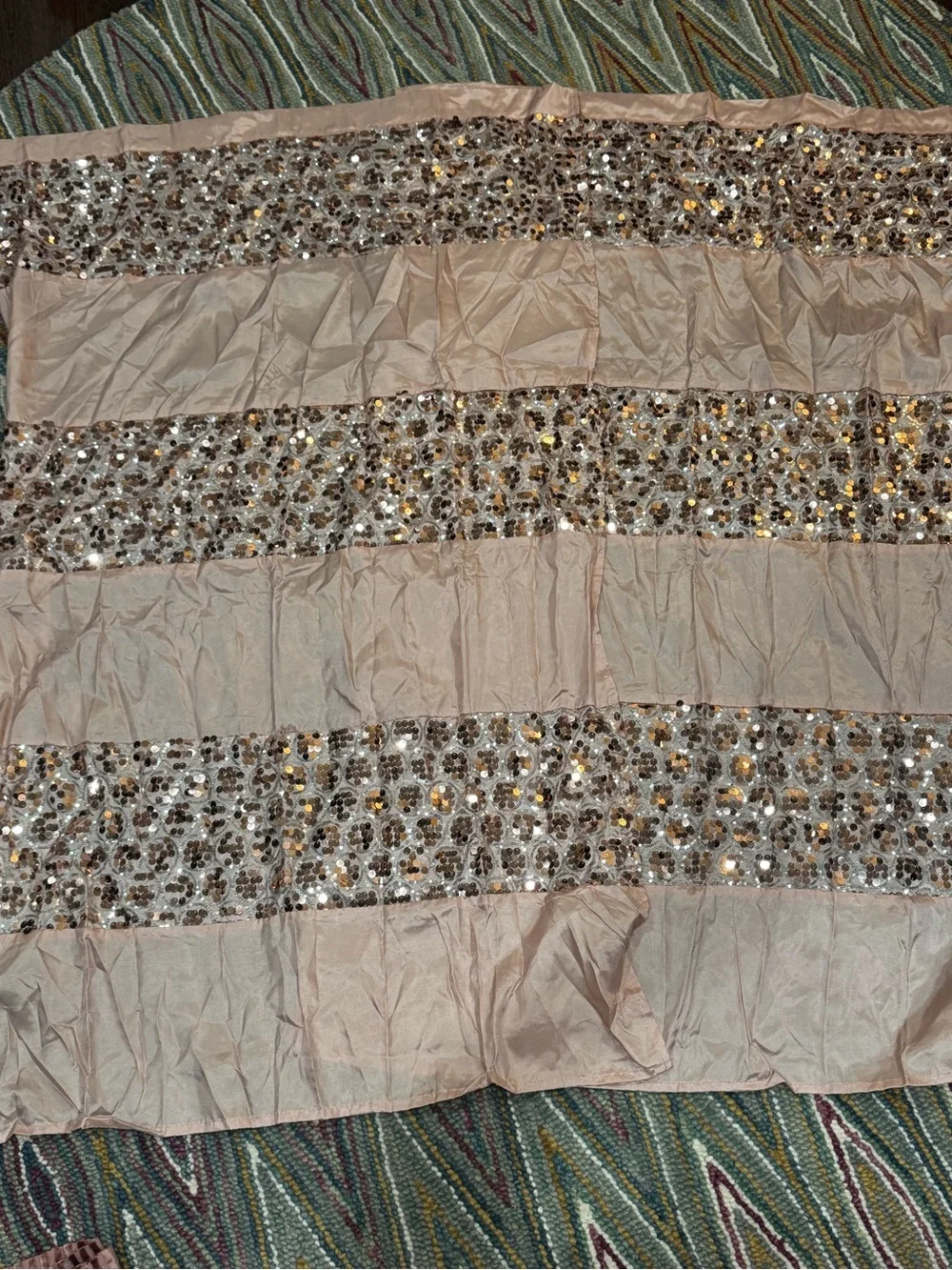 🪩🩰 SET OF 2 panels Blush Pink Sequin Panel Window Curtain‎ Bath Sinatra 🩰🪩