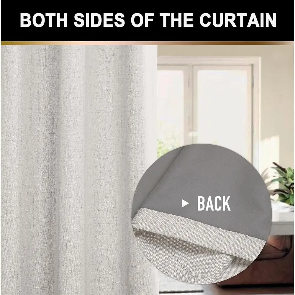 Blackout Curtains for Bedroom 84 In Long/50 in Wide Each Panel, Beige