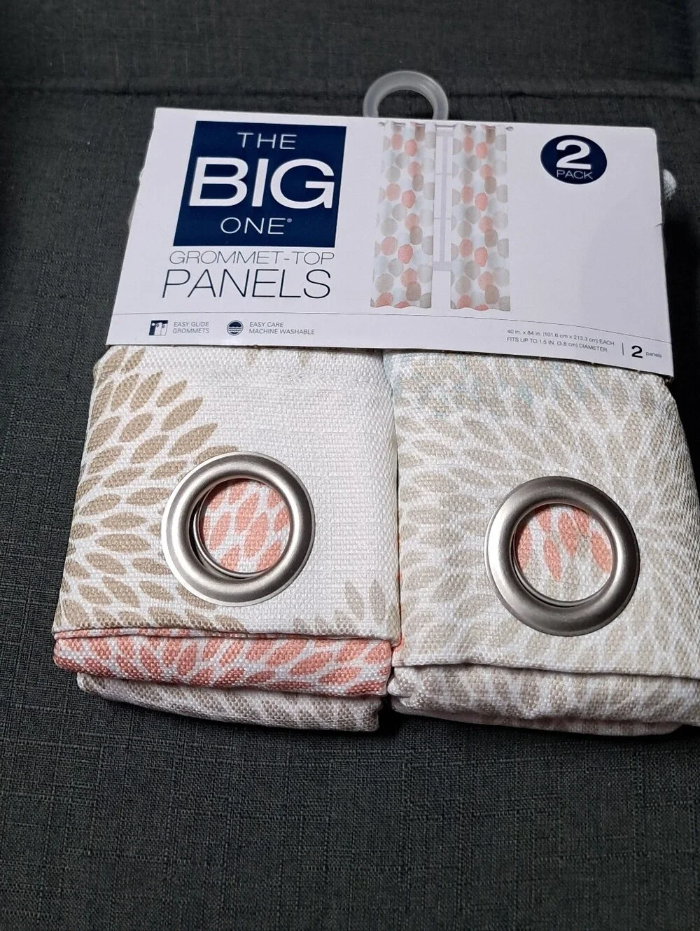 The Big One Grommet Top Pannels Window Curtains Dahlia Dot 80