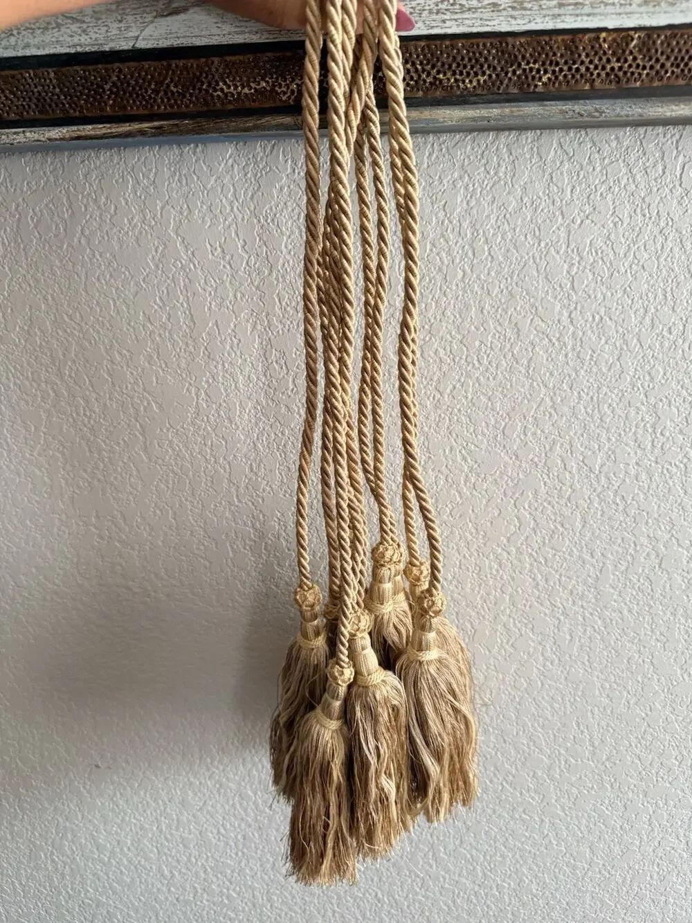 gold and beige rope tassel curtain tiebacks Set Of 5
