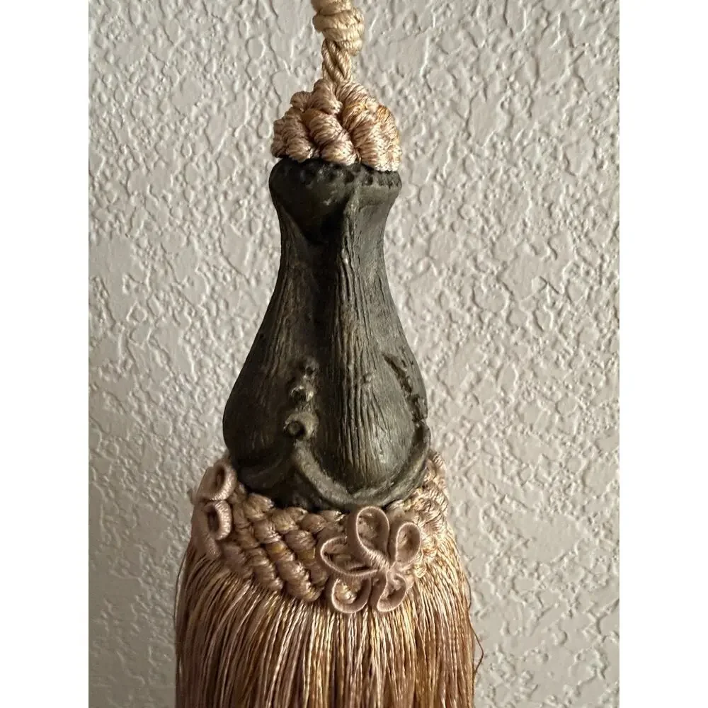 Heavy Tassel Tie Back Curtain Tieback Blush Pink And Tan