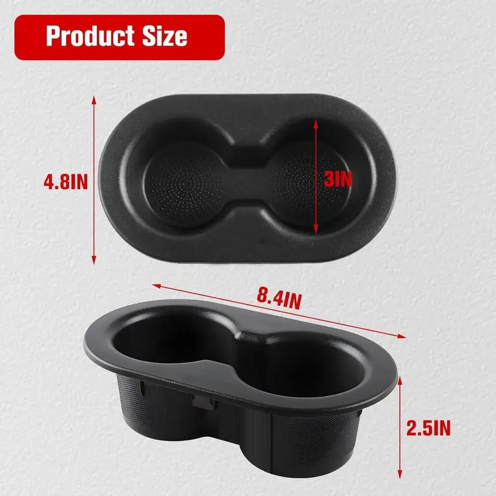 2002-09 Dodge Ram 1500 2500 Rear Floor Dual Double Cupholder 5HD65TRMAC Black